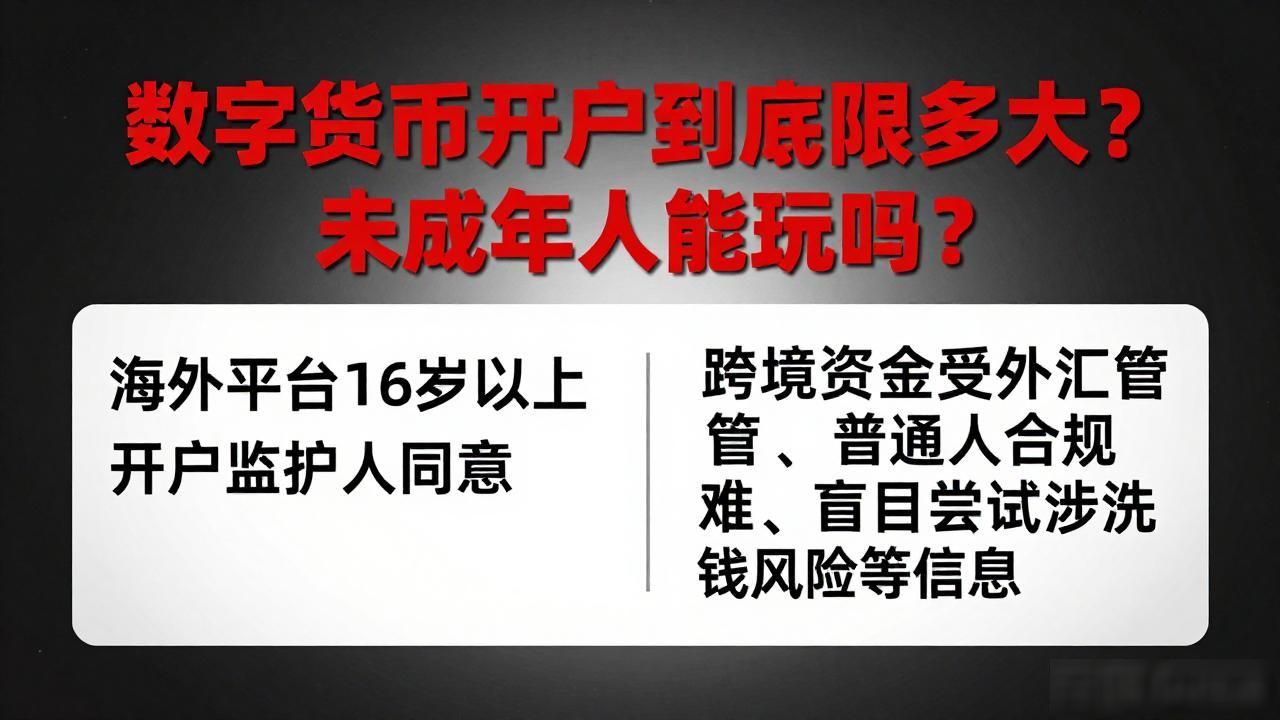 数字货币开户到底限多大？未成年人能玩吗？
