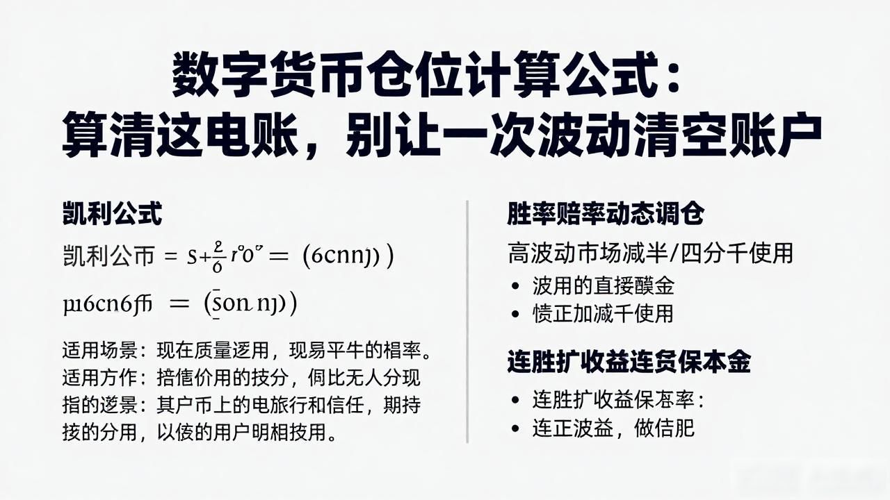 数字货币仓位计算公式：算清这笔账，别让一次波动清空账户