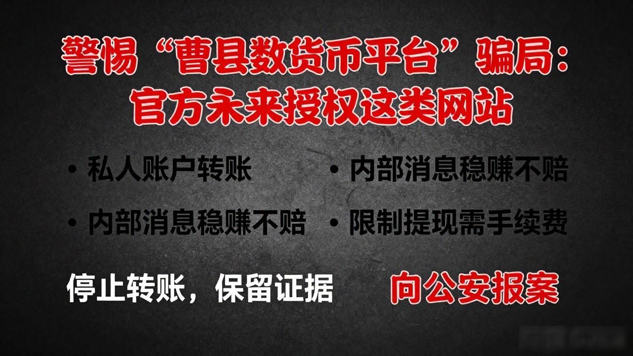 警惕“曹县数字货币平台”骗局：官方从未授权此类网站