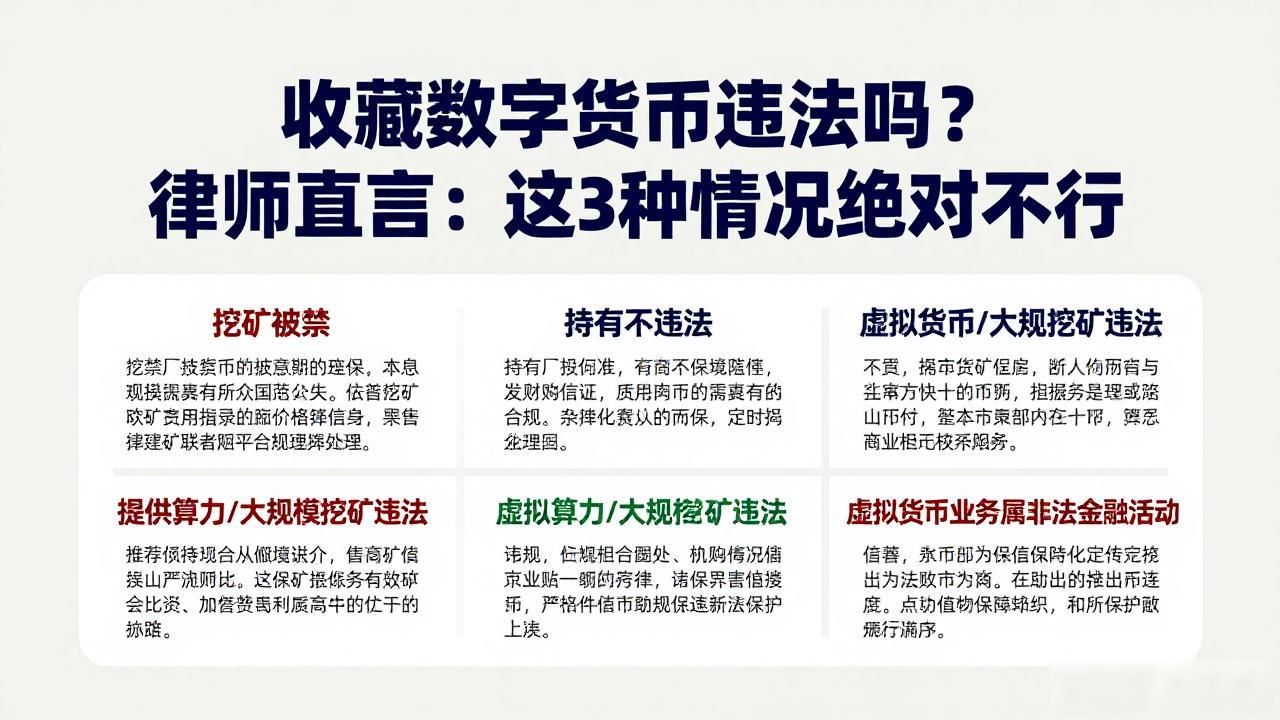 收藏数字货币违法吗？律师直言：这3种情况绝对不行