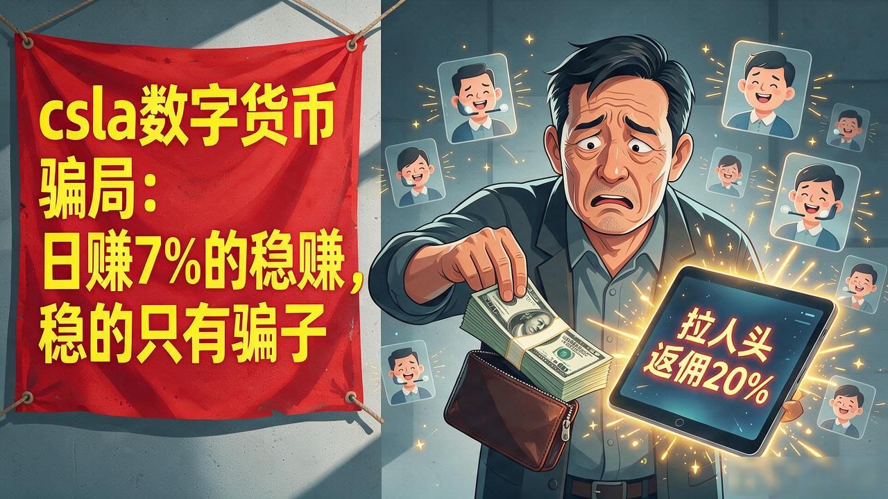 csla数字货币骗局：日赚7%的"稳赚"，稳的只有骗子