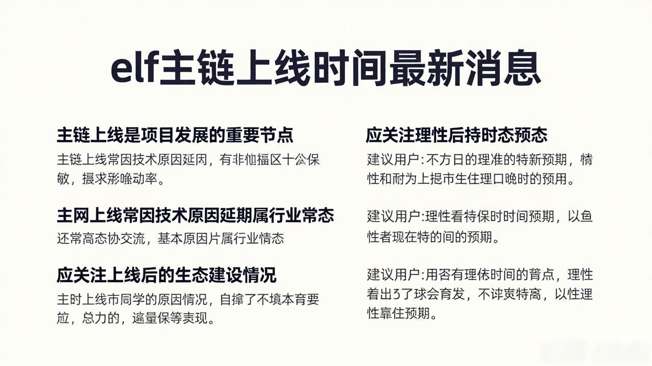 elf主链上线时间最新消息